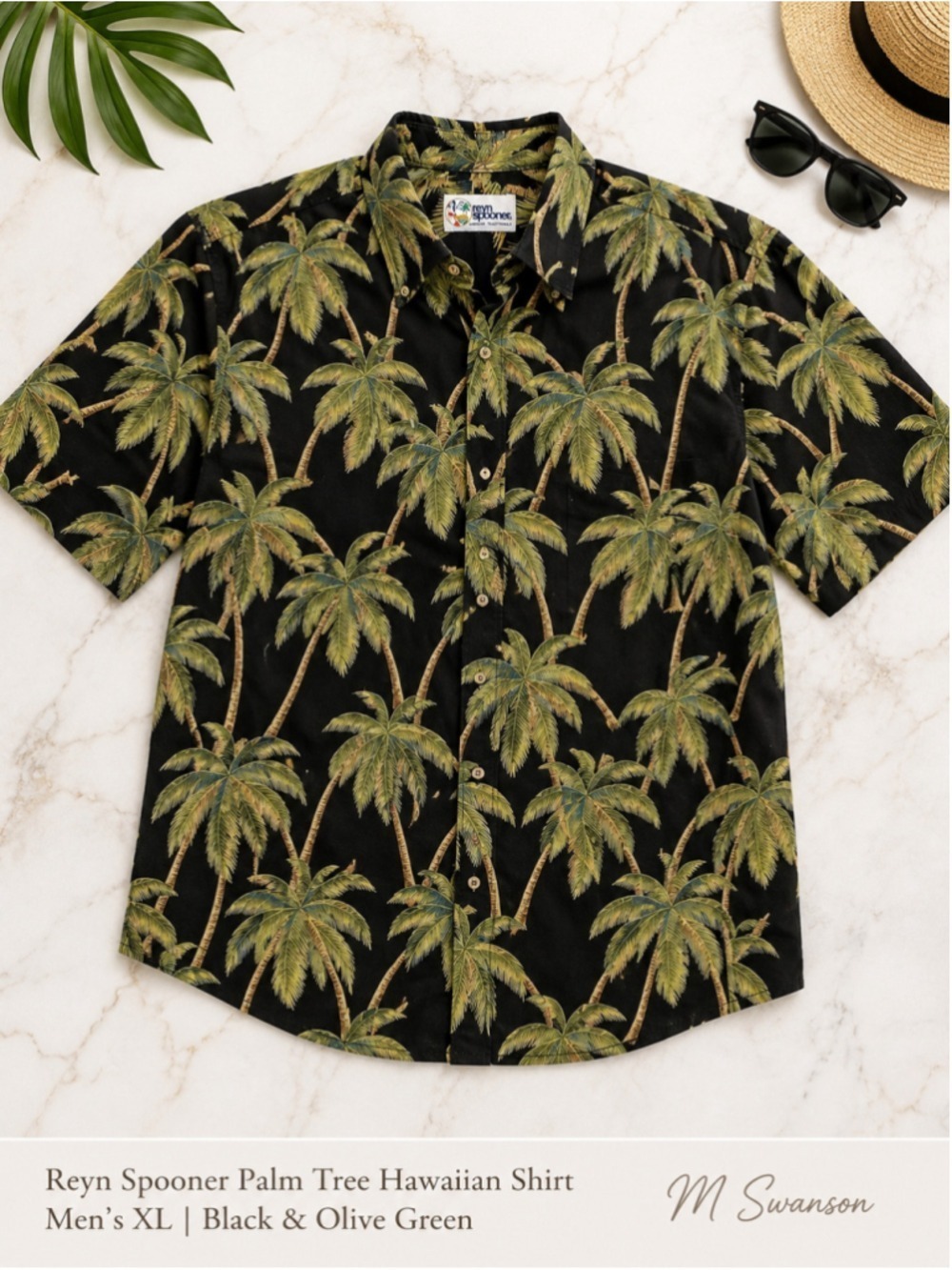 Reyn Spooner Hawaiian Traditionals Palm Tree Aloha Shirt Men’s XL